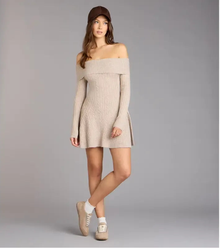 Lunir™ Wrapped Up Off-Shoulder Dress