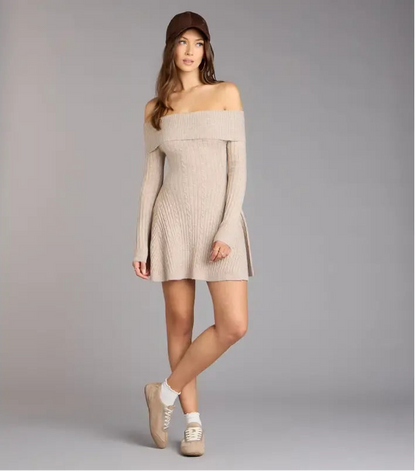 Lunir™ Wrapped Up Off-Shoulder Dress