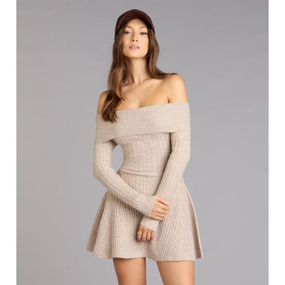 Lunir™ Wrapped Up Off-Shoulder Dress