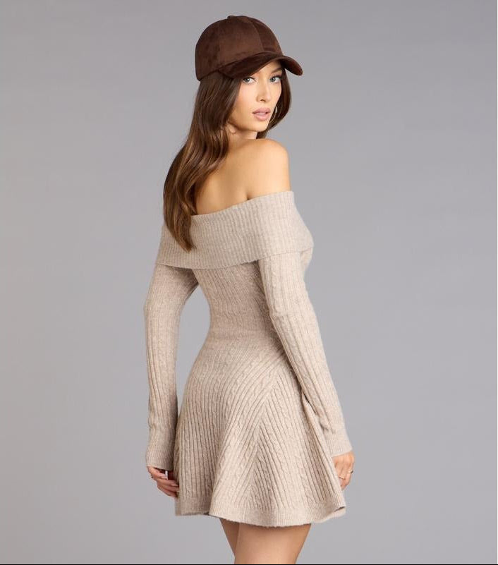 Lunir™ Wrapped Up Off-Shoulder Dress