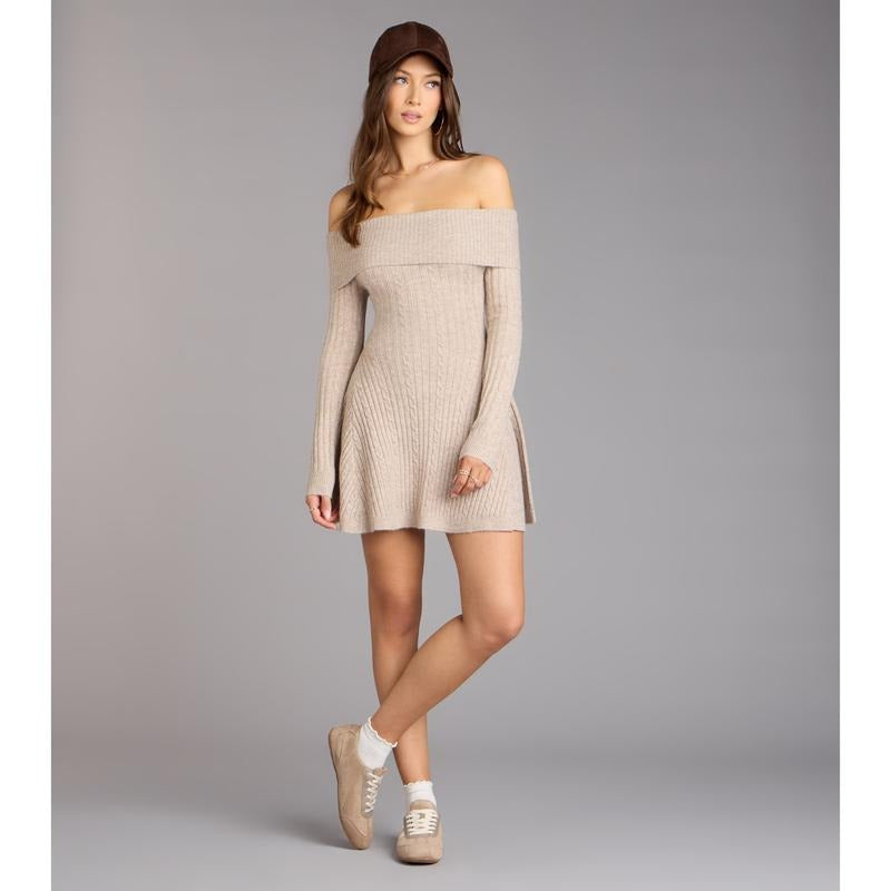 Lunir™ Wrapped Up Off-Shoulder Dress