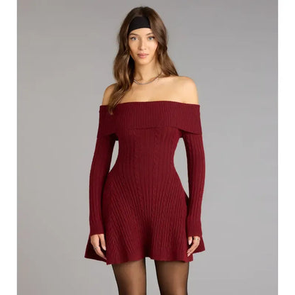 Lunir™ Wrapped Up Off-Shoulder Dress