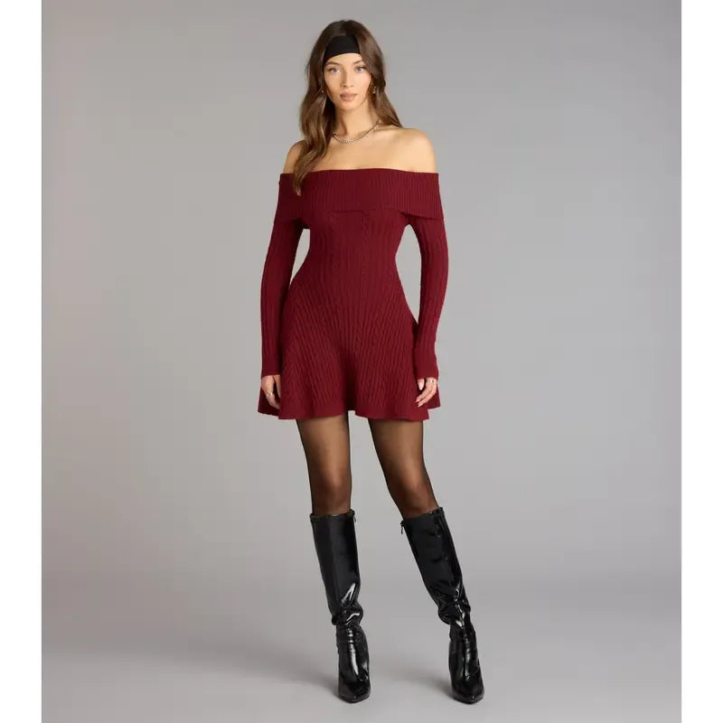 Lunir™ Wrapped Up Off-Shoulder Dress