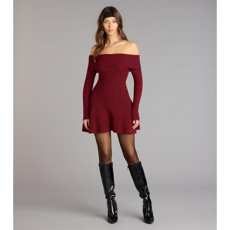 Lunir™ Wrapped Up Off-Shoulder Dress