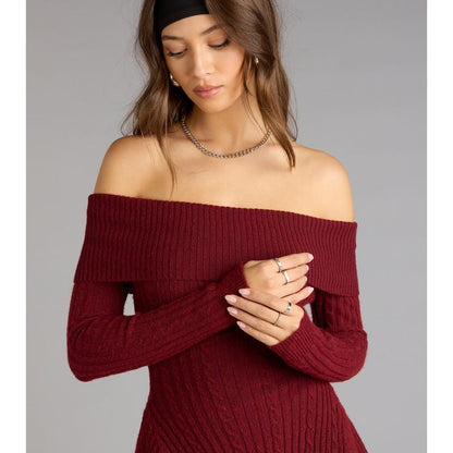 Lunir™ Wrapped Up Off-Shoulder Dress