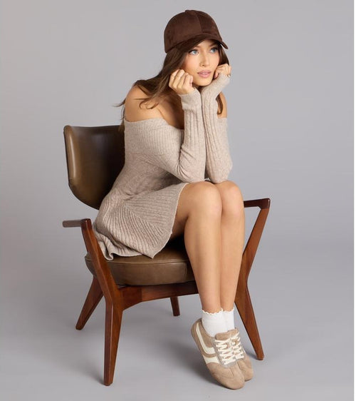 Lunir™ Wrapped Up Off-Shoulder Dress